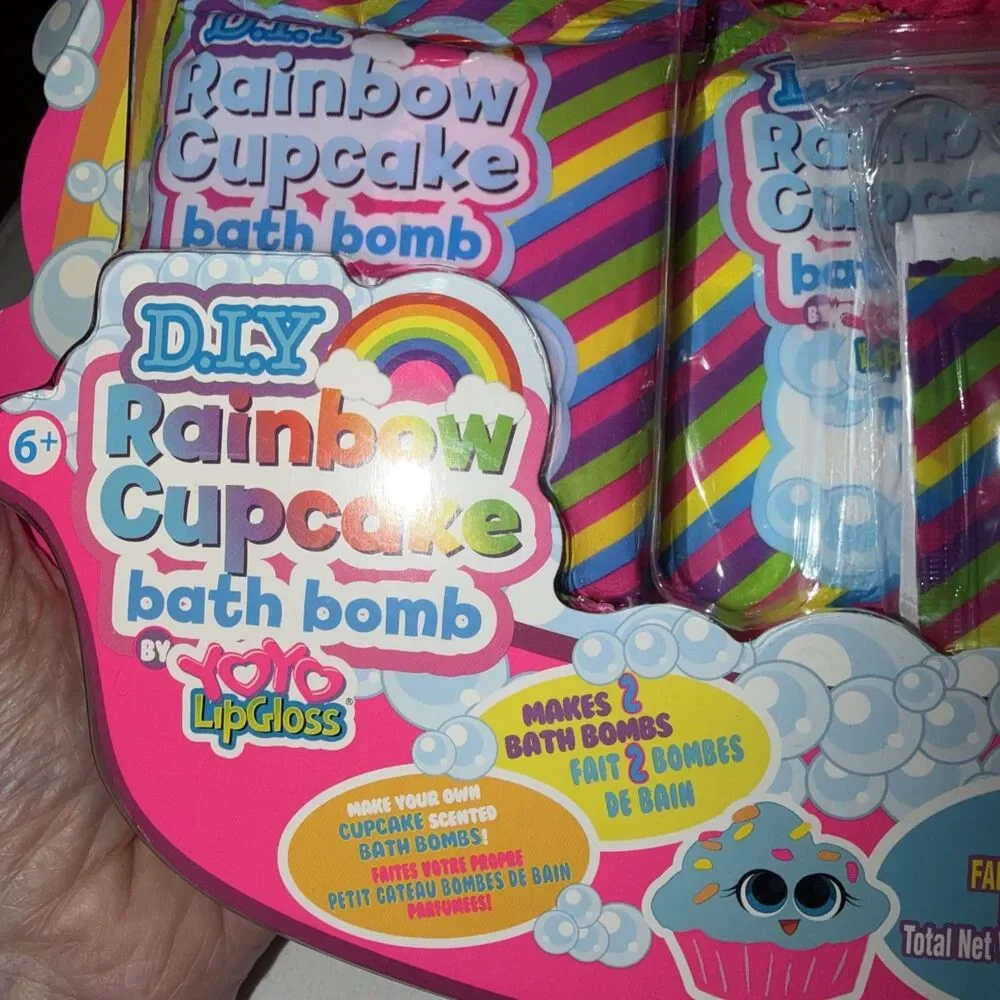 Lip Gloss DIY Rainbow Cupcake Bath Bomb Kit Rainbow Cupcake Bath Bomb Kit